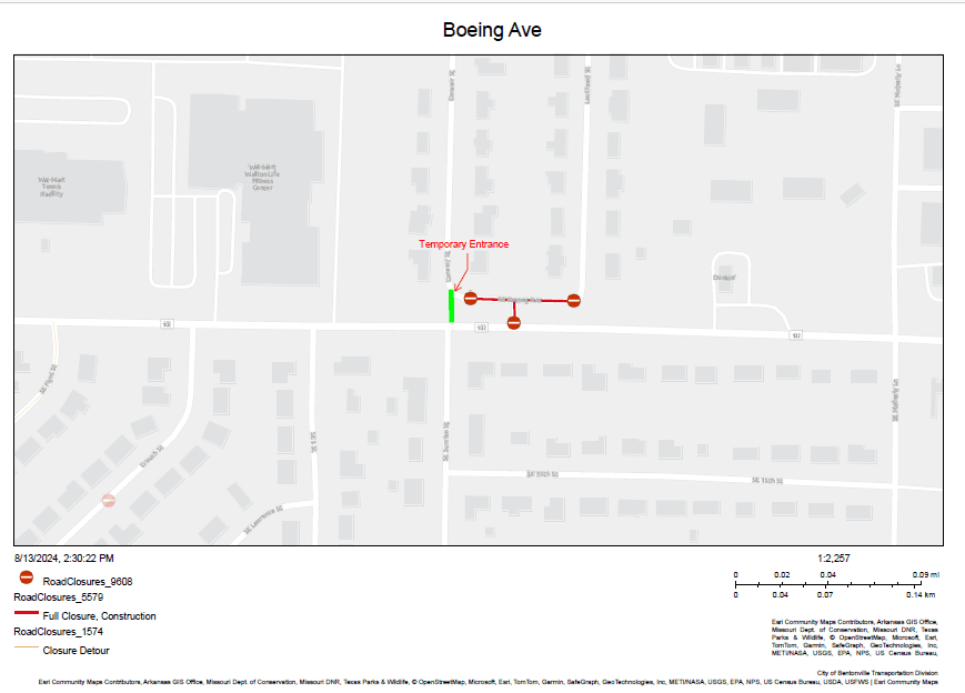 Boeing Ave Road Closure