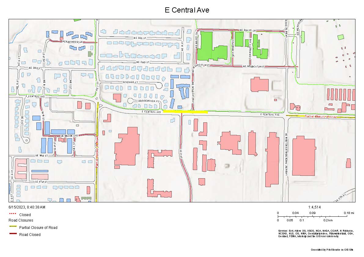 Lane Closure East Central Avenue