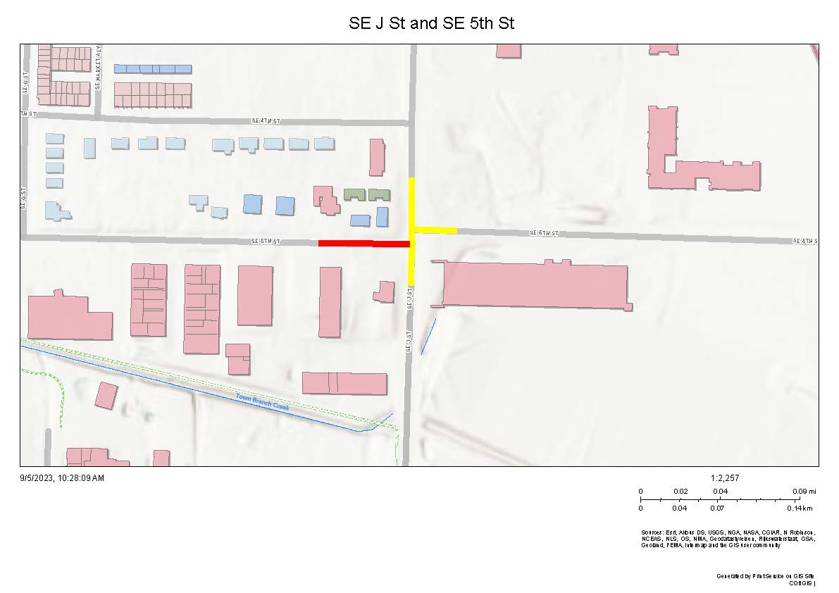 SE J St and SE 5th St