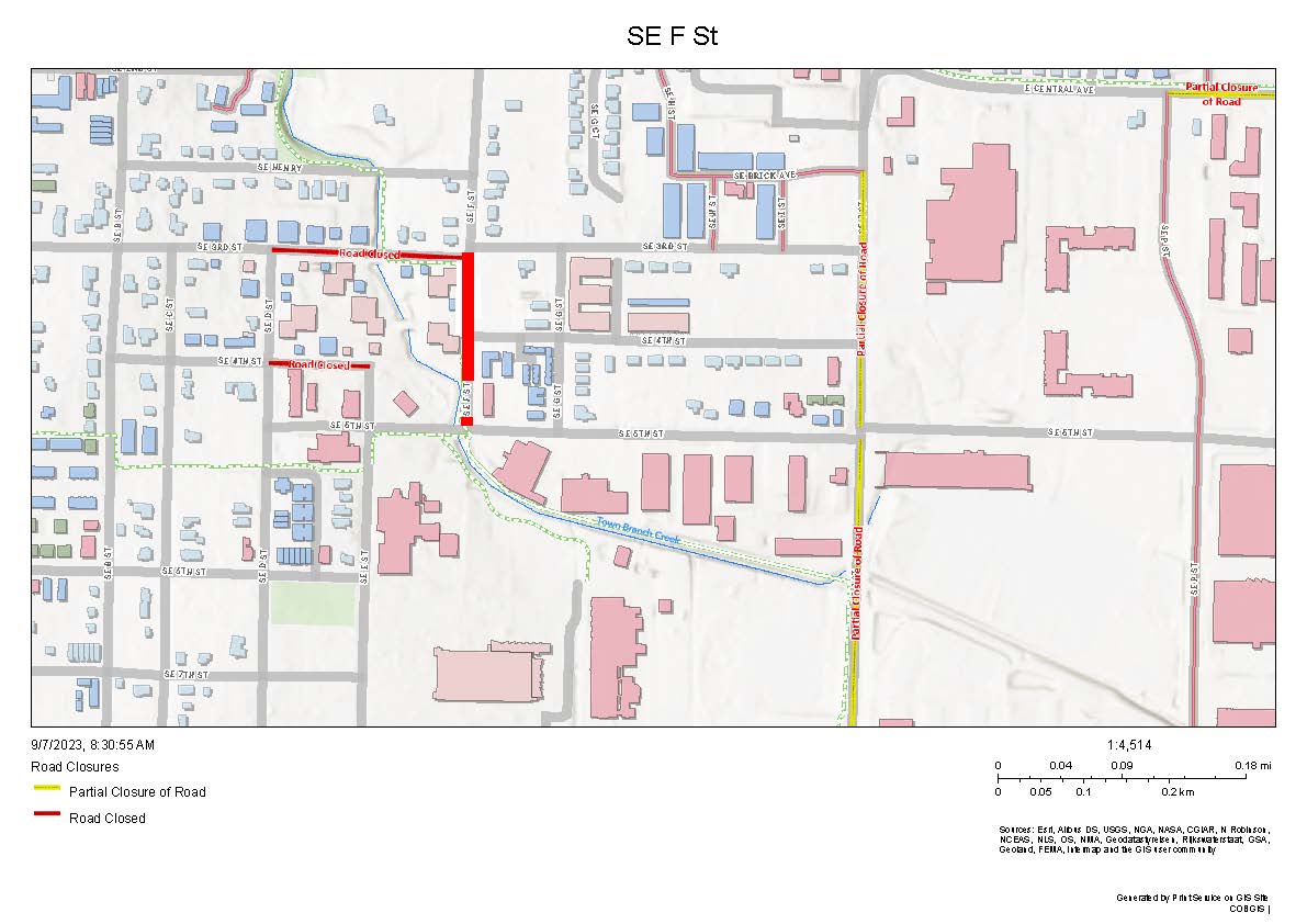 SE F St - Vicinity Map
