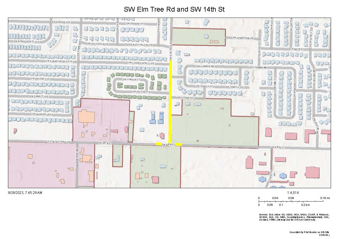 SW Elm Tree Rd and SW 14th St
