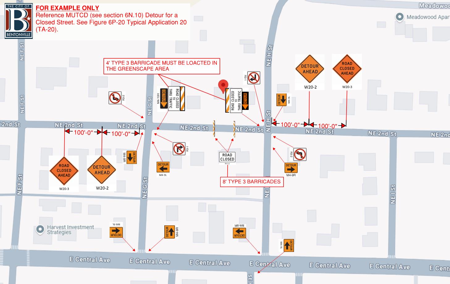 Minimum - Road Closure Detour TA-20